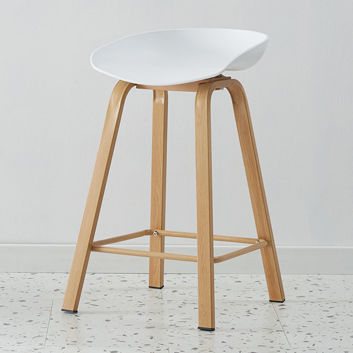 Metal Contemporary Dining Kitchen Room Armless Stool Low Back Bar Stool White 1 Piece Counter Stool(26"H) Clearhalo 'Bar Furniture' 'Bar Stools' 'bar_stools' 'furn' 'furn_bar_stools' 'Furniture' 'furniture_bar_stools' 'Kitchen & Dining Furniture' 4768842
