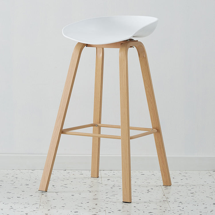 Metal Contemporary Dining Kitchen Room Armless Stool Low Back Bar Stool White 1 Piece Bar Stool(30"H) Clearhalo 'Bar Furniture' 'Bar Stools' 'bar_stools' 'furn' 'furn_bar_stools' 'Furniture' 'furniture_bar_stools' 'Kitchen & Dining Furniture' 4768845