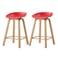 Metal Contemporary Dining Kitchen Room Armless Stool Low Back Bar Stool Red 2 Piece Set Counter Stool(26"H) Clearhalo 'Bar Furniture' 'Bar Stools' 'bar_stools' 'furn' 'furn_bar_stools' 'Furniture' 'furniture_bar_stools' 'Kitchen & Dining Furniture' 4768849