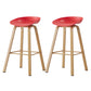 Metal Contemporary Dining Kitchen Room Armless Stool Low Back Bar Stool Red 2 Piece Set Bar Stool(30"H) Clearhalo 'Bar Furniture' 'Bar Stools' 'bar_stools' 'furn' 'furn_bar_stools' 'Furniture' 'furniture_bar_stools' 'Kitchen & Dining Furniture' 4768852