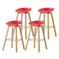 Metal Contemporary Dining Kitchen Room Armless Stool Low Back Bar Stool Red 4 Piece Set Bar Stool(30"H) Clearhalo 'Bar Furniture' 'Bar Stools' 'bar_stools' 'furn' 'furn_bar_stools' 'Furniture' 'furniture_bar_stools' 'Kitchen & Dining Furniture' 4768853
