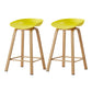 Metal Contemporary Dining Kitchen Room Armless Stool Low Back Bar Stool Yellow 2 Piece Set Counter Stool(26"H) Clearhalo 'Bar Furniture' 'Bar Stools' 'bar_stools' 'furn' 'furn_bar_stools' 'Furniture' 'furniture_bar_stools' 'Kitchen & Dining Furniture' 4768855