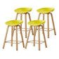 Metal Contemporary Dining Kitchen Room Armless Stool Low Back Bar Stool Yellow 4 Piece Set Counter Stool(26"H) Clearhalo 'Bar Furniture' 'Bar Stools' 'bar_stools' 'furn' 'furn_bar_stools' 'Furniture' 'furniture_bar_stools' 'Kitchen & Dining Furniture' 4768856