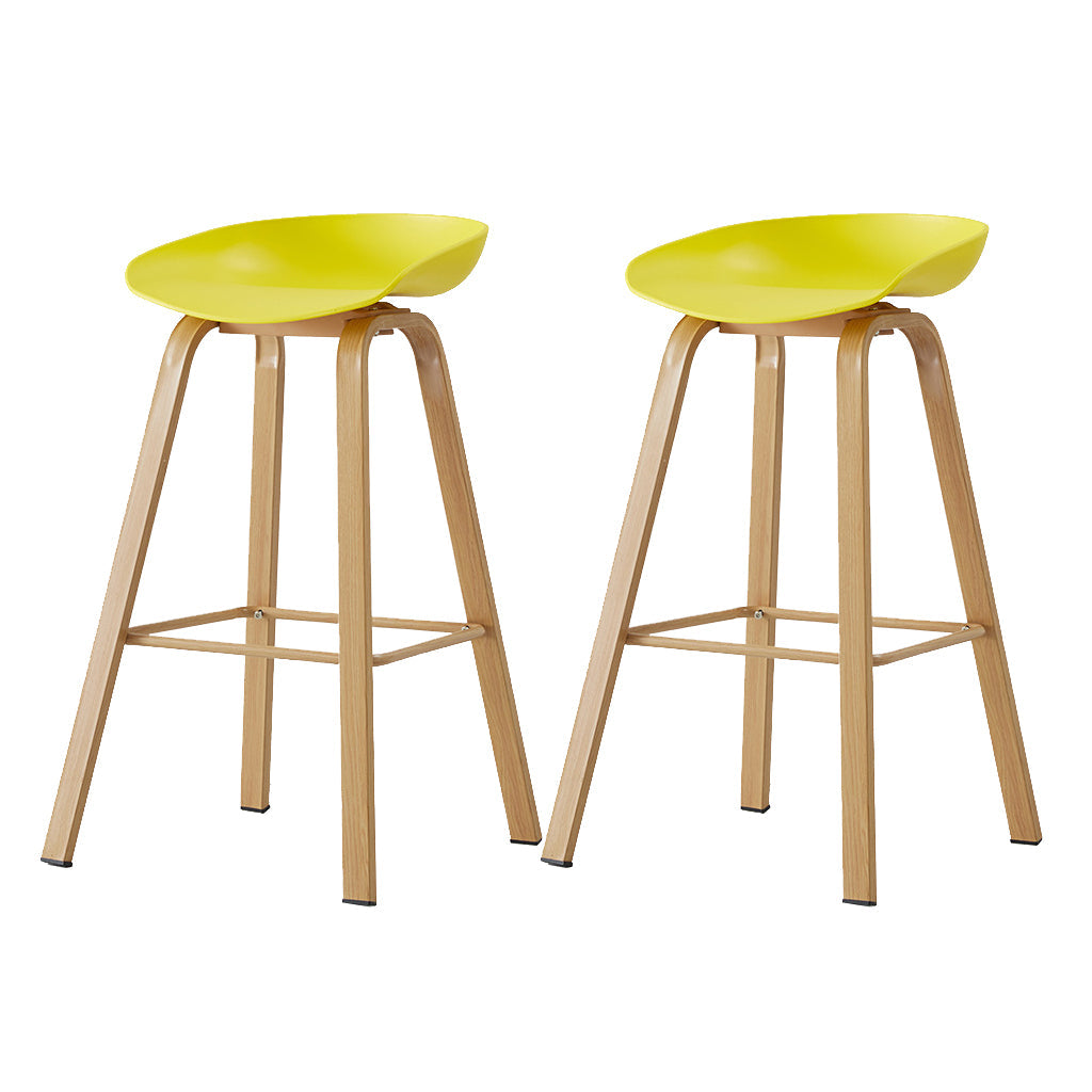 Metal Contemporary Dining Kitchen Room Armless Stool Low Back Bar Stool Yellow 2 Piece Set Bar Stool(30"H) Clearhalo 'Bar Furniture' 'Bar Stools' 'bar_stools' 'furn' 'furn_bar_stools' 'Furniture' 'furniture_bar_stools' 'Kitchen & Dining Furniture' 4768858