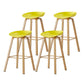 Metal Contemporary Dining Kitchen Room Armless Stool Low Back Bar Stool Yellow 4 Piece Set Bar Stool(30"H) Clearhalo 'Bar Furniture' 'Bar Stools' 'bar_stools' 'furn' 'furn_bar_stools' 'Furniture' 'furniture_bar_stools' 'Kitchen & Dining Furniture' 4768859