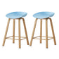 Metal Contemporary Dining Kitchen Room Armless Stool Low Back Bar Stool Light Blue 2 Piece Set Counter Stool(26"H) Clearhalo 'Bar Furniture' 'Bar Stools' 'bar_stools' 'furn' 'furn_bar_stools' 'Furniture' 'furniture_bar_stools' 'Kitchen & Dining Furniture' 4768861
