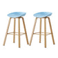 Metal Contemporary Dining Kitchen Room Armless Stool Low Back Bar Stool Light Blue 2 Piece Set Bar Stool(30"H) Clearhalo 'Bar Furniture' 'Bar Stools' 'bar_stools' 'furn' 'furn_bar_stools' 'Furniture' 'furniture_bar_stools' 'Kitchen & Dining Furniture' 4768864