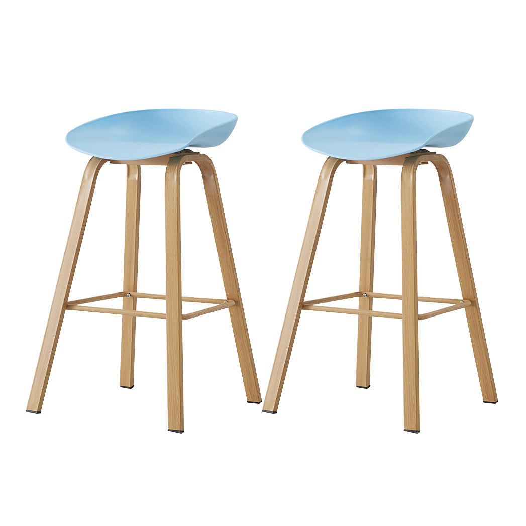 Metal Contemporary Dining Kitchen Room Armless Stool Low Back Bar Stool Light Blue 2 Piece Set Bar Stool(30"H) Clearhalo 'Bar Furniture' 'Bar Stools' 'bar_stools' 'furn' 'furn_bar_stools' 'Furniture' 'furniture_bar_stools' 'Kitchen & Dining Furniture' 4768864
