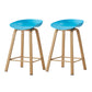 Metal Contemporary Dining Kitchen Room Armless Stool Low Back Bar Stool Sky Blue 2 Piece Set Counter Stool(26"H) Clearhalo 'Bar Furniture' 'Bar Stools' 'bar_stools' 'furn' 'furn_bar_stools' 'Furniture' 'furniture_bar_stools' 'Kitchen & Dining Furniture' 4768867