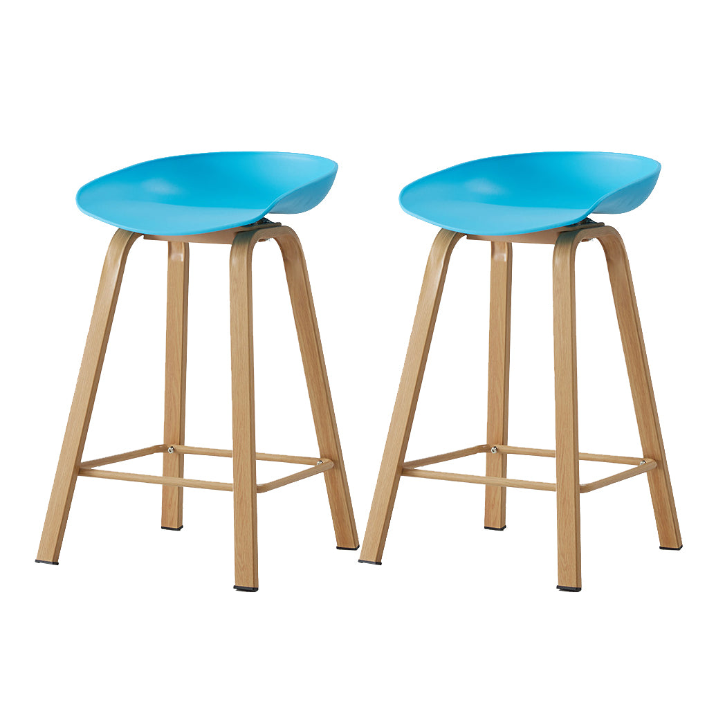 Metal Contemporary Dining Kitchen Room Armless Stool Low Back Bar Stool Sky Blue 2 Piece Set Counter Stool(26"H) Clearhalo 'Bar Furniture' 'Bar Stools' 'bar_stools' 'furn' 'furn_bar_stools' 'Furniture' 'furniture_bar_stools' 'Kitchen & Dining Furniture' 4768867