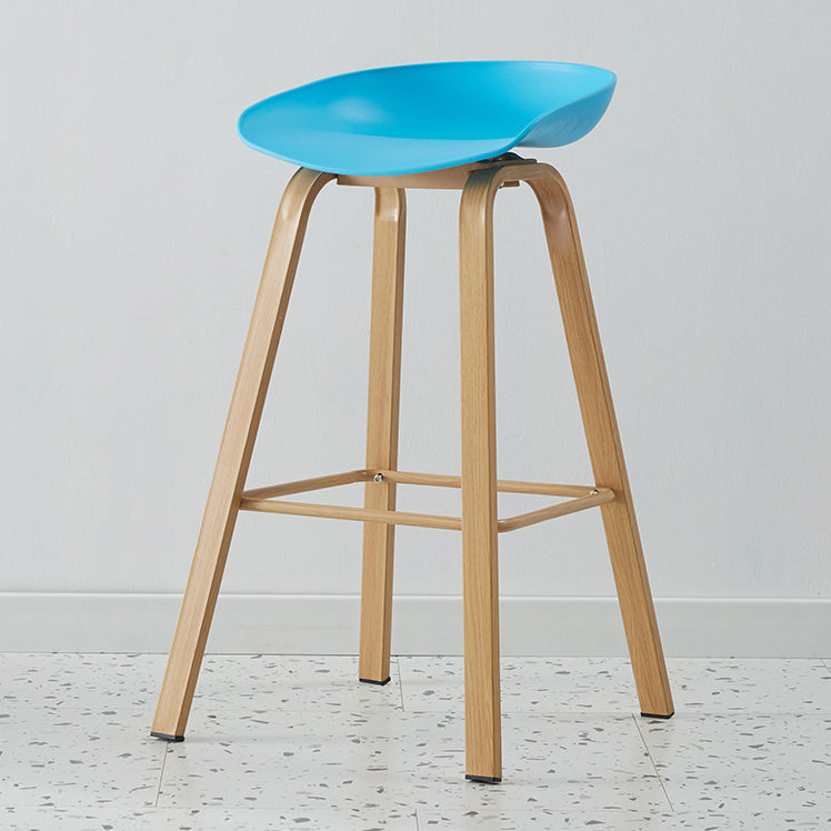 Metal Contemporary Dining Kitchen Room Armless Stool Low Back Bar Stool Sky Blue 1 Piece Bar Stool(30"H) Clearhalo 'Bar Furniture' 'Bar Stools' 'bar_stools' 'furn' 'furn_bar_stools' 'Furniture' 'furniture_bar_stools' 'Kitchen & Dining Furniture' 4768869