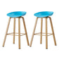 Metal Contemporary Dining Kitchen Room Armless Stool Low Back Bar Stool Sky Blue 2 Piece Set Bar Stool(30"H) Clearhalo 'Bar Furniture' 'Bar Stools' 'bar_stools' 'furn' 'furn_bar_stools' 'Furniture' 'furniture_bar_stools' 'Kitchen & Dining Furniture' 4768870