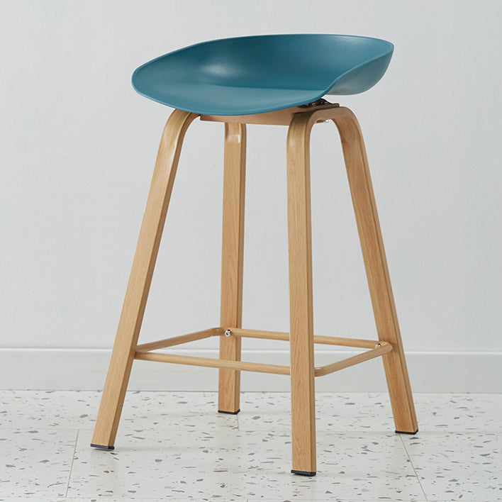 Metal Contemporary Dining Kitchen Room Armless Stool Low Back Bar Stool Lake Blue 1 Piece Counter Stool(26"H) Clearhalo 'Bar Furniture' 'Bar Stools' 'bar_stools' 'furn' 'furn_bar_stools' 'Furniture' 'furniture_bar_stools' 'Kitchen & Dining Furniture' 4768878