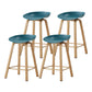 Metal Contemporary Dining Kitchen Room Armless Stool Low Back Bar Stool Lake Blue 4 Piece Set Counter Stool(26"H) Clearhalo 'Bar Furniture' 'Bar Stools' 'bar_stools' 'furn' 'furn_bar_stools' 'Furniture' 'furniture_bar_stools' 'Kitchen & Dining Furniture' 4768880
