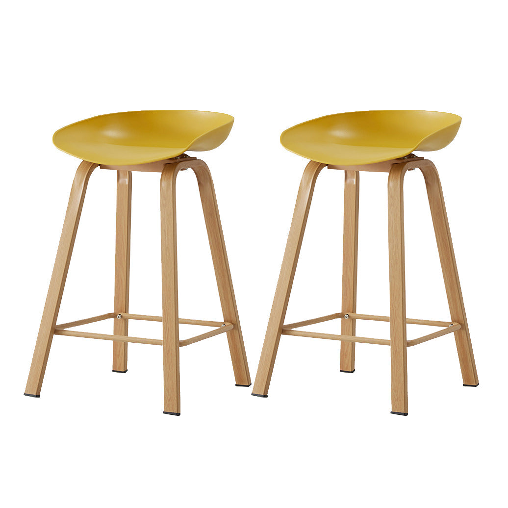 Metal Contemporary Dining Kitchen Room Armless Stool Low Back Bar Stool Ginger 2 Piece Set Counter Stool(26"H) Clearhalo 'Bar Furniture' 'Bar Stools' 'bar_stools' 'furn' 'furn_bar_stools' 'Furniture' 'furniture_bar_stools' 'Kitchen & Dining Furniture' 4768885