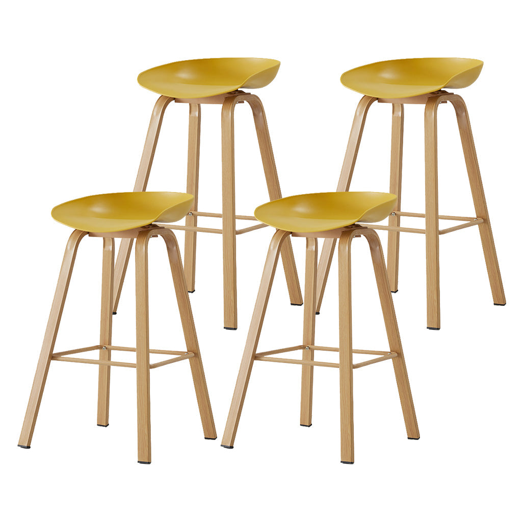 Metal Contemporary Dining Kitchen Room Armless Stool Low Back Bar Stool Ginger 4 Piece Set Bar Stool(30"H) Clearhalo 'Bar Furniture' 'Bar Stools' 'bar_stools' 'furn' 'furn_bar_stools' 'Furniture' 'furniture_bar_stools' 'Kitchen & Dining Furniture' 4768889