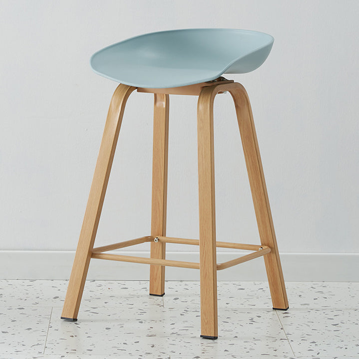 Metal Contemporary Dining Kitchen Room Armless Stool Low Back Bar Stool Navy 1 Piece Counter Stool(26"H) Clearhalo 'Bar Furniture' 'Bar Stools' 'bar_stools' 'furn' 'furn_bar_stools' 'Furniture' 'furniture_bar_stools' 'Kitchen & Dining Furniture' 4768890