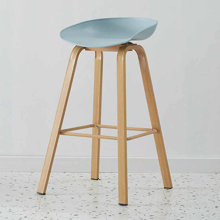 Metal Contemporary Dining Kitchen Room Armless Stool Low Back Bar Stool Navy 1 Piece Bar Stool(30"H) Clearhalo 'Bar Furniture' 'Bar Stools' 'bar_stools' 'furn' 'furn_bar_stools' 'Furniture' 'furniture_bar_stools' 'Kitchen & Dining Furniture' 4768893