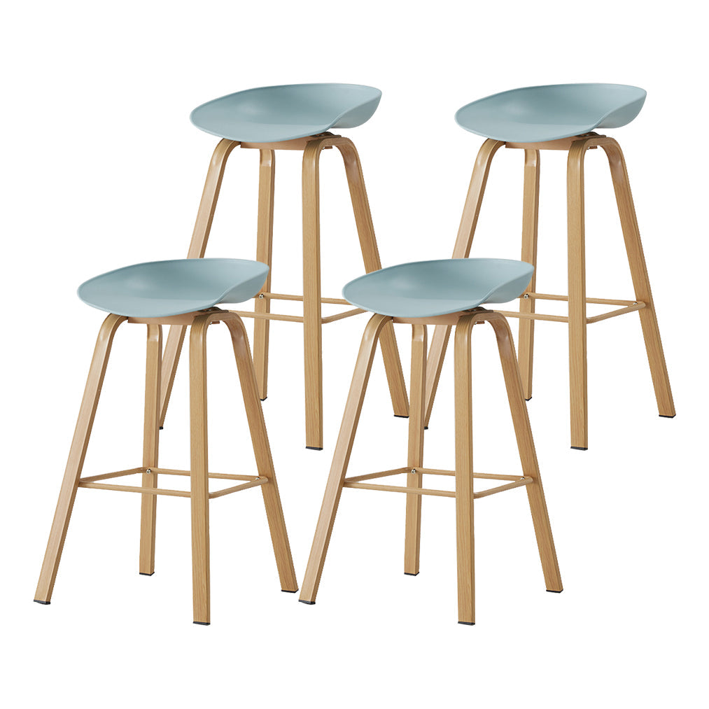 Metal Contemporary Dining Kitchen Room Armless Stool Low Back Bar Stool Navy 4 Piece Set Bar Stool(30"H) Clearhalo 'Bar Furniture' 'Bar Stools' 'bar_stools' 'furn' 'furn_bar_stools' 'Furniture' 'furniture_bar_stools' 'Kitchen & Dining Furniture' 4768895