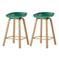 Metal Contemporary Dining Kitchen Room Armless Stool Low Back Bar Stool Blackish Green 2 Piece Set Counter Stool(26"H) Clearhalo 'Bar Furniture' 'Bar Stools' 'bar_stools' 'furn' 'furn_bar_stools' 'Furniture' 'furniture_bar_stools' 'Kitchen & Dining Furniture' 4768897