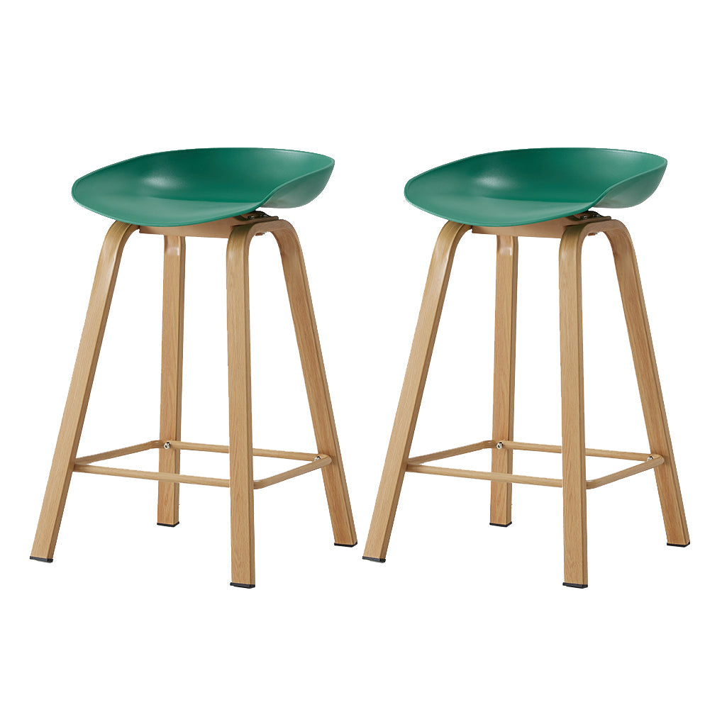 Metal Contemporary Dining Kitchen Room Armless Stool Low Back Bar Stool Blackish Green 2 Piece Set Counter Stool(26"H) Clearhalo 'Bar Furniture' 'Bar Stools' 'bar_stools' 'furn' 'furn_bar_stools' 'Furniture' 'furniture_bar_stools' 'Kitchen & Dining Furniture' 4768897