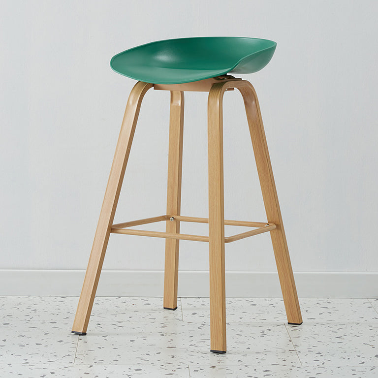 Metal Contemporary Dining Kitchen Room Armless Stool Low Back Bar Stool Blackish Green 1 Piece Bar Stool(30"H) Clearhalo 'Bar Furniture' 'Bar Stools' 'bar_stools' 'furn' 'furn_bar_stools' 'Furniture' 'furniture_bar_stools' 'Kitchen & Dining Furniture' 4768899