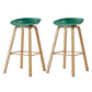 Metal Contemporary Dining Kitchen Room Armless Stool Low Back Bar Stool Blackish Green 2 Piece Set Bar Stool(30"H) Clearhalo 'Bar Furniture' 'Bar Stools' 'bar_stools' 'furn' 'furn_bar_stools' 'Furniture' 'furniture_bar_stools' 'Kitchen & Dining Furniture' 4768900