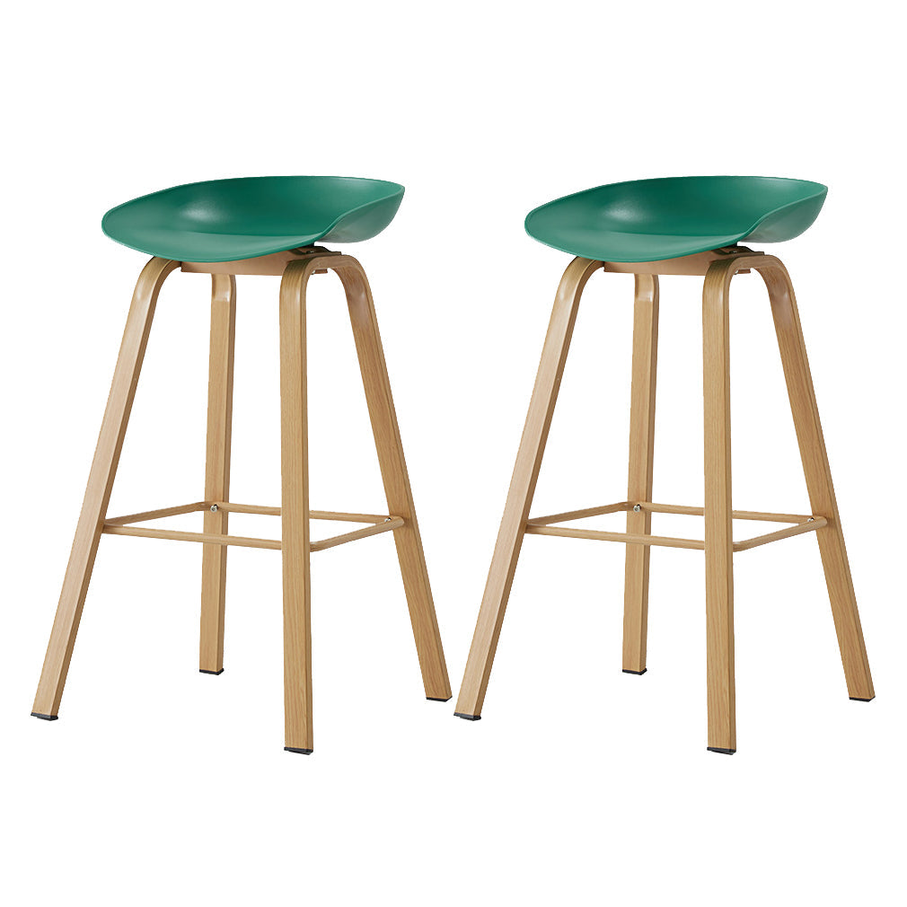 Metal Contemporary Dining Kitchen Room Armless Stool Low Back Bar Stool Blackish Green 2 Piece Set Bar Stool(30"H) Clearhalo 'Bar Furniture' 'Bar Stools' 'bar_stools' 'furn' 'furn_bar_stools' 'Furniture' 'furniture_bar_stools' 'Kitchen & Dining Furniture' 4768900
