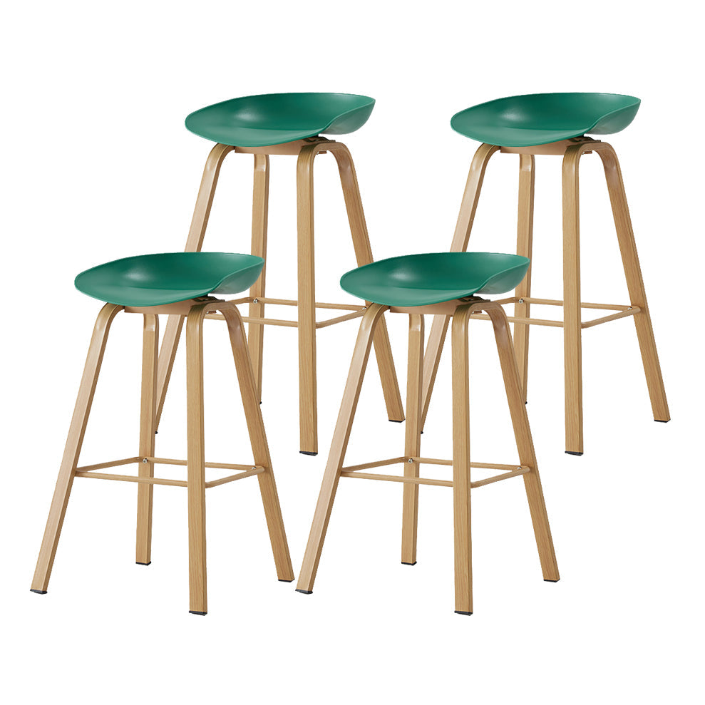Metal Contemporary Dining Kitchen Room Armless Stool Low Back Bar Stool Blackish Green 4 Piece Set Bar Stool(30"H) Clearhalo 'Bar Furniture' 'Bar Stools' 'bar_stools' 'furn' 'furn_bar_stools' 'Furniture' 'furniture_bar_stools' 'Kitchen & Dining Furniture' 4768901
