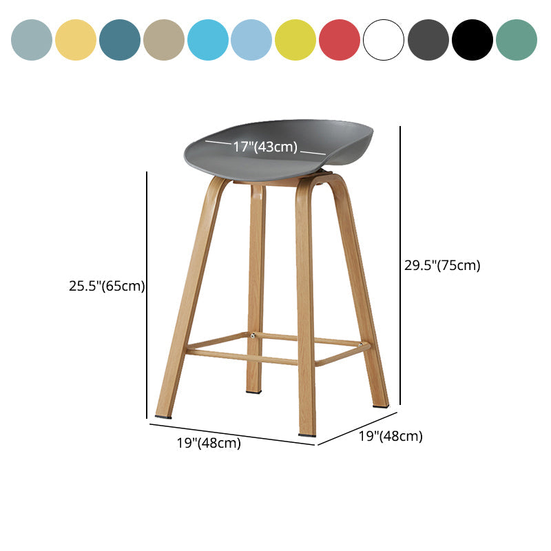 Metal Contemporary Dining Kitchen Room Armless Stool Low Back Bar Stool Clearhalo 'Bar Furniture' 'Bar Stools' 'bar_stools' 'furn' 'furn_bar_stools' 'Furniture' 'furniture_bar_stools' 'Kitchen & Dining Furniture' 4768902
