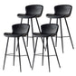 Metal Industrial Kitchen Dining Room Armless Stool Low Back Bar Stool Black Set of 4 Clearhalo 'Bar Furniture' 'Bar Stools' 'bar_stools' 'Furniture' 'furniture_bar_stools' 'Kitchen & Dining Furniture' 4768909