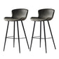 Metal Industrial Kitchen Dining Room Armless Stool Low Back Bar Stool Grey Set of 2 Clearhalo 'Bar Furniture' 'Bar Stools' 'bar_stools' 'Furniture' 'furniture_bar_stools' 'Kitchen & Dining Furniture' 4768913