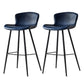 Metal Industrial Kitchen Dining Room Armless Stool Low Back Bar Stool Blue Set of 2 Clearhalo 'Bar Furniture' 'Bar Stools' 'bar_stools' 'Furniture' 'furniture_bar_stools' 'Kitchen & Dining Furniture' 4768919
