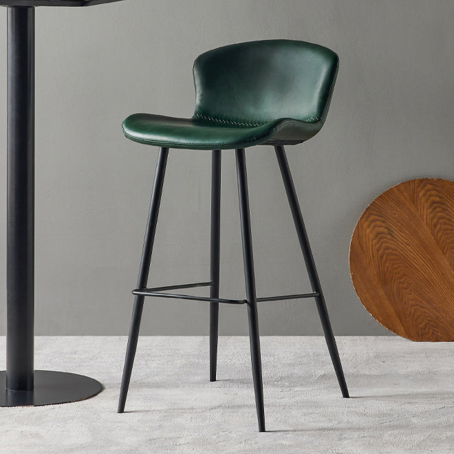 Metal Industrial Kitchen Dining Room Armless Stool Low Back Bar Stool Green 1 Piece Clearhalo 'Bar Furniture' 'Bar Stools' 'bar_stools' 'Furniture' 'furniture_bar_stools' 'Kitchen & Dining Furniture' 4768922
