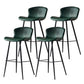 Metal Industrial Kitchen Dining Room Armless Stool Low Back Bar Stool Green Set of 4 Clearhalo 'Bar Furniture' 'Bar Stools' 'bar_stools' 'Furniture' 'furniture_bar_stools' 'Kitchen & Dining Furniture' 4768926