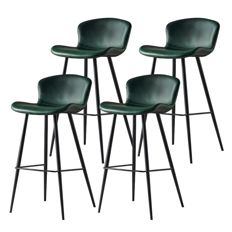 Metal Industrial Kitchen Dining Room Armless Stool Low Back Bar Stool Green Set of 4 Clearhalo 'Bar Furniture' 'Bar Stools' 'bar_stools' 'Furniture' 'furniture_bar_stools' 'Kitchen & Dining Furniture' 4768926