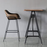 Contemporary Leather Armed Barstool Matte Finish Footrest Low Back Stool Clearhalo 'Bar Furniture' 'Bar Stools' 'bar_stools' 'furn' 'furn_bar_stools' 'Furniture' 'furniture_bar_stools' 'Kitchen & Dining Furniture' 4768945