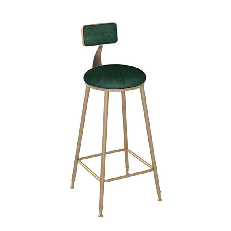 Scandinavian Bar and Counter Stool Low Back Stool with 4 Legs in Gold Green 1 Piece Clearhalo 'Bar Furniture' 'Bar Stools' 'bar_stools' 'furn' 'furn_bar_stools' 'Furniture' 'furniture_bar_stools' 'Kitchen & Dining Furniture' 4768952