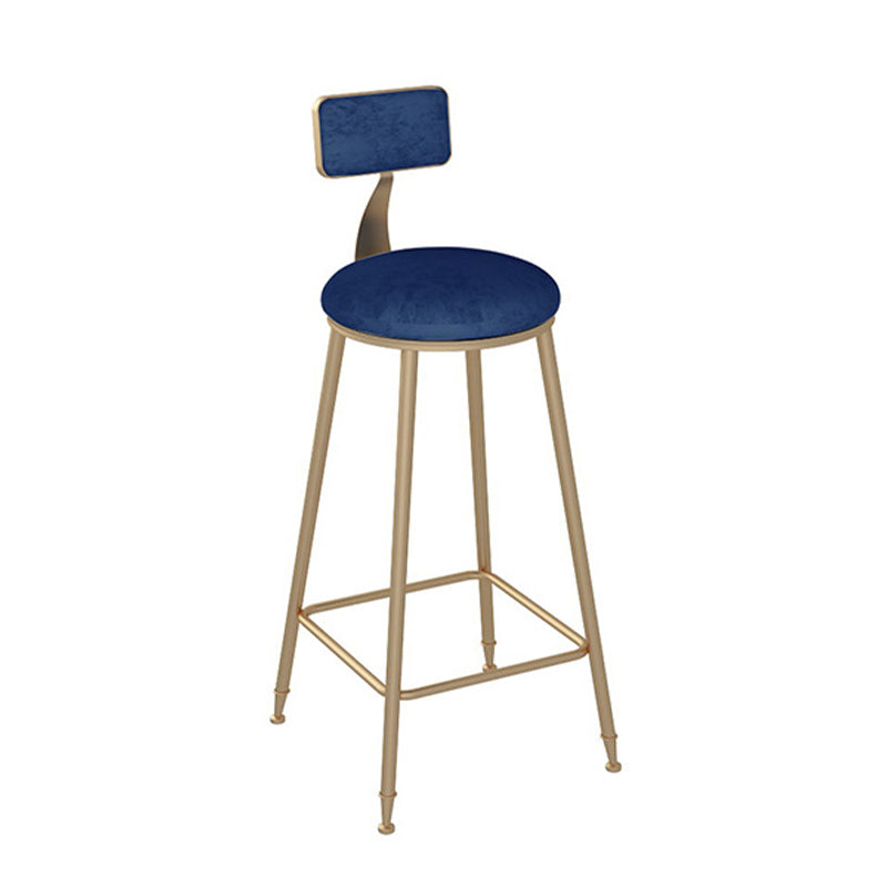 Scandinavian Bar and Counter Stool Low Back Stool with 4 Legs in Gold Clearhalo 'Bar Furniture' 'Bar Stools' 'bar_stools' 'furn' 'furn_bar_stools' 'Furniture' 'furniture_bar_stools' 'Kitchen & Dining Furniture' 4768955