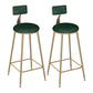 Scandinavian Bar and Counter Stool Low Back Stool with 4 Legs in Gold Green 2 Piece Set Clearhalo 'Bar Furniture' 'Bar Stools' 'bar_stools' 'furn' 'furn_bar_stools' 'Furniture' 'furniture_bar_stools' 'Kitchen & Dining Furniture' 4768957