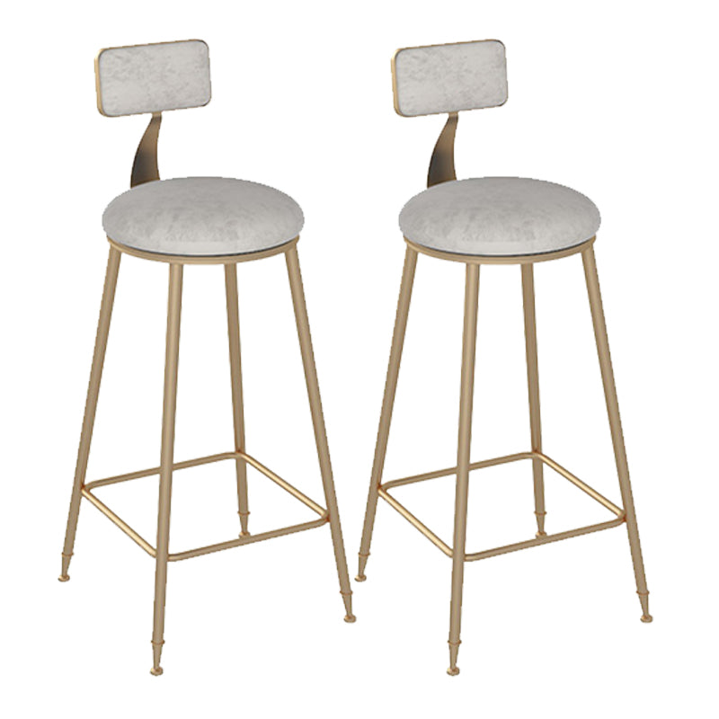 Scandinavian Bar and Counter Stool Low Back Stool with 4 Legs in Gold Grey 2 Piece Set Clearhalo 'Bar Furniture' 'Bar Stools' 'bar_stools' 'furn' 'furn_bar_stools' 'Furniture' 'furniture_bar_stools' 'Kitchen & Dining Furniture' 4768961