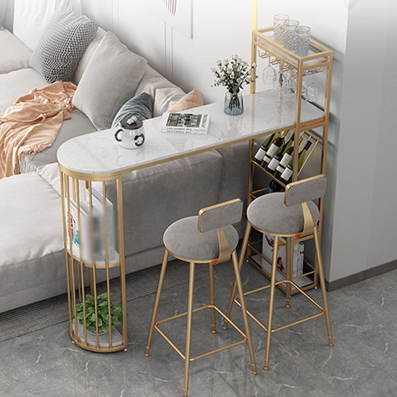 Scandinavian Bar and Counter Stool Low Back Stool with 4 Legs in Gold Clearhalo 'Bar Furniture' 'Bar Stools' 'bar_stools' 'furn' 'furn_bar_stools' 'Furniture' 'furniture_bar_stools' 'Kitchen & Dining Furniture' 4768962