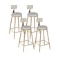 Scandinavian Bar and Counter Stool Low Back Stool with 4 Legs in Gold Grey 4 Piece Set Clearhalo 'Bar Furniture' 'Bar Stools' 'bar_stools' 'furn' 'furn_bar_stools' 'Furniture' 'furniture_bar_stools' 'Kitchen & Dining Furniture' 4768963