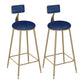 Scandinavian Bar and Counter Stool Low Back Stool with 4 Legs in Gold Blue 2 Piece Set Clearhalo 'Bar Furniture' 'Bar Stools' 'bar_stools' 'furn' 'furn_bar_stools' 'Furniture' 'furniture_bar_stools' 'Kitchen & Dining Furniture' 4768965