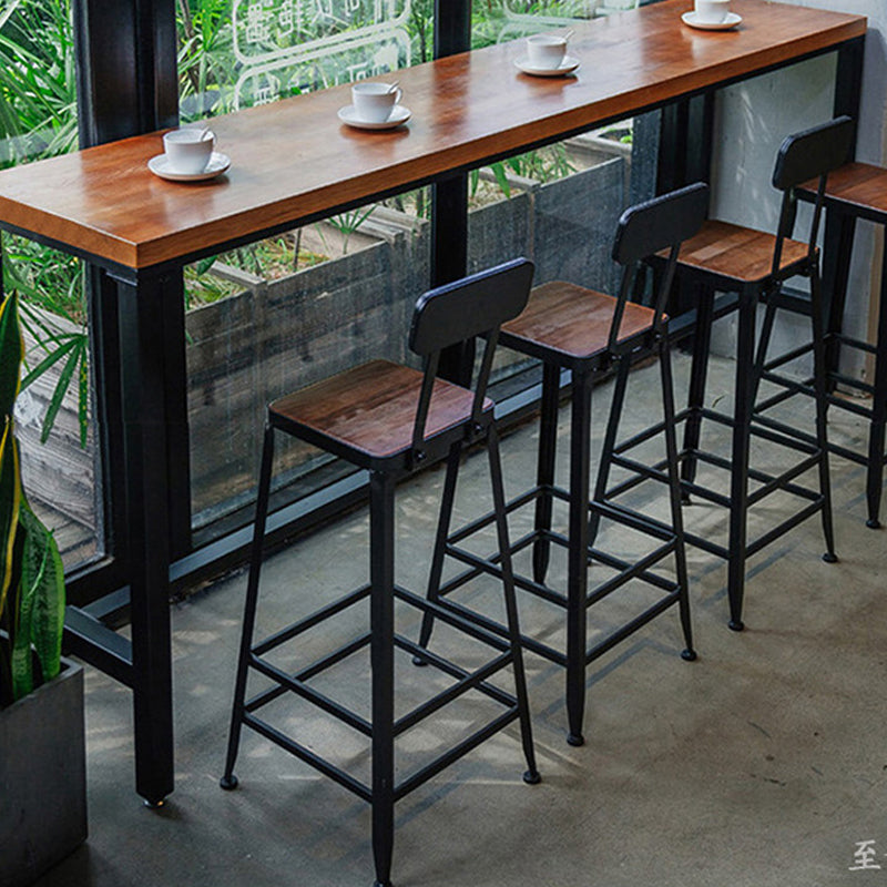 Industrial Bar and Counter Stool Low Back Stool with 4 Metal Legs Clearhalo 'Bar Furniture' 'Bar Stools' 'bar_stools' 'furn' 'furn_bar_stools' 'Furniture' 'furniture_bar_stools' 'Kitchen & Dining Furniture' 4768974