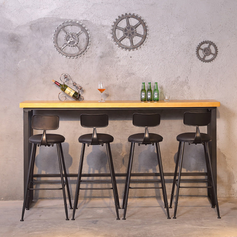 Industrial Bar and Counter Stool Low Back Stool with 4 Metal Legs Clearhalo 'Bar Furniture' 'Bar Stools' 'bar_stools' 'furn' 'furn_bar_stools' 'Furniture' 'furniture_bar_stools' 'Kitchen & Dining Furniture' 4768976