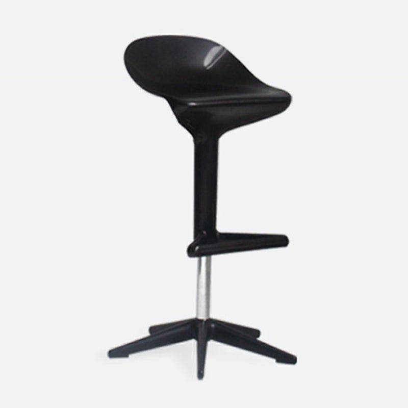 Modern Liftable Bar-stool Low Back Bar Stool with Metal Legs Black 1 Piece Clearhalo 'Bar Furniture' 'Bar Stools' 'bar_stools' 'furn' 'furn_bar_stools' 'Furniture' 'furniture_bar_stools' 'Kitchen & Dining Furniture' 4768994