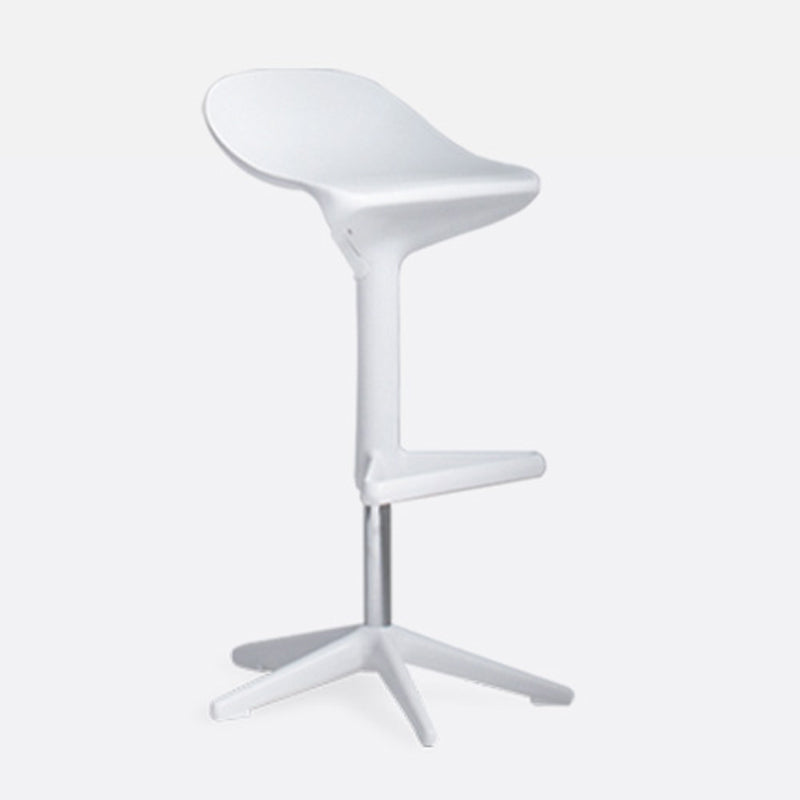 Modern Liftable Bar-stool Low Back Bar Stool with Metal Legs White 1 Piece Clearhalo 'Bar Furniture' 'Bar Stools' 'bar_stools' 'furn' 'furn_bar_stools' 'Furniture' 'furniture_bar_stools' 'Kitchen & Dining Furniture' 4768997
