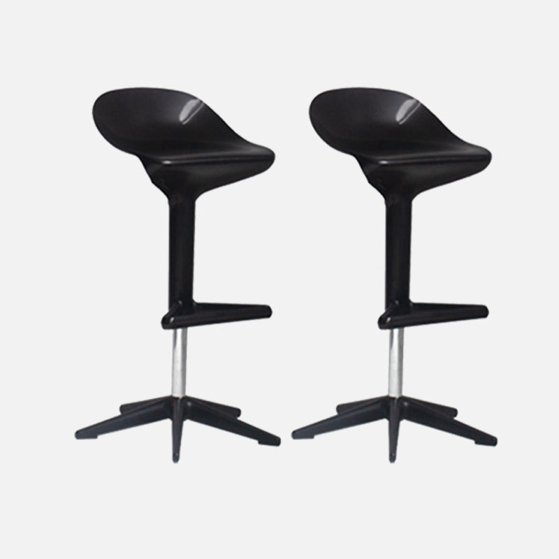 Modern Liftable Bar-stool Low Back Bar Stool with Metal Legs Black 2 Piece Set Clearhalo 'Bar Furniture' 'Bar Stools' 'bar_stools' 'furn' 'furn_bar_stools' 'Furniture' 'furniture_bar_stools' 'Kitchen & Dining Furniture' 4769000