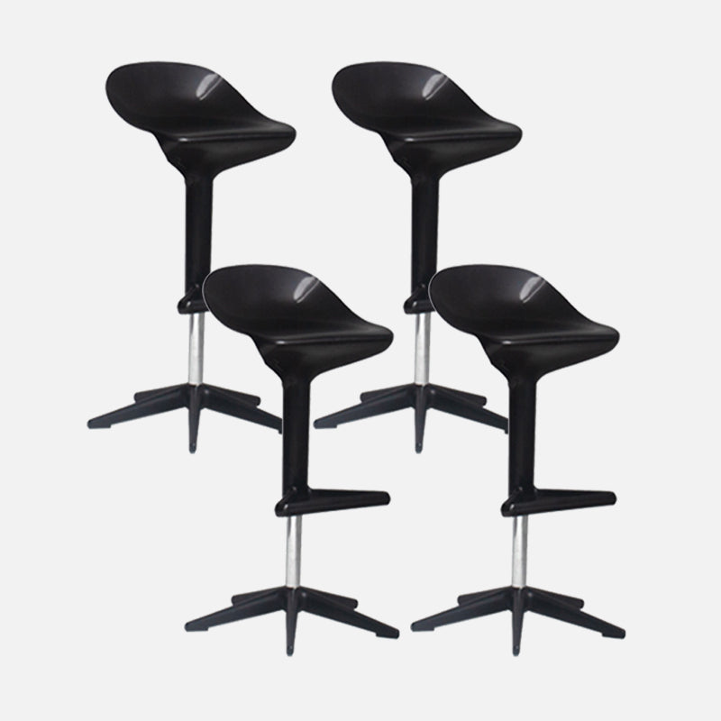 Modern Liftable Bar-stool Low Back Bar Stool with Metal Legs Black 4 Piece Set Clearhalo 'Bar Furniture' 'Bar Stools' 'bar_stools' 'furn' 'furn_bar_stools' 'Furniture' 'furniture_bar_stools' 'Kitchen & Dining Furniture' 4769001